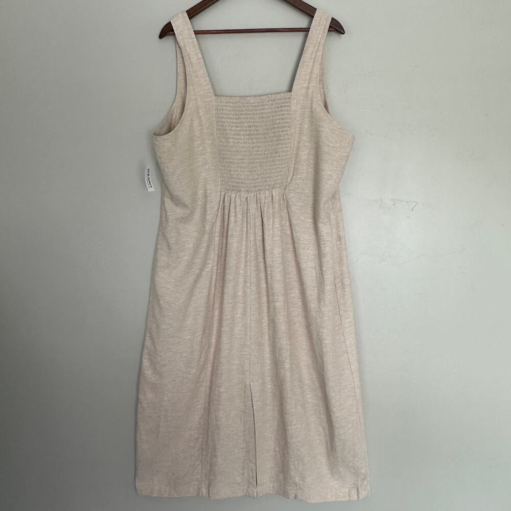 NWT Old Navy Square Neck Linen Midi Dress Sz XXL Flax Minimalist Coastal Boho - Picture 2 of 9